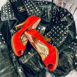 Red Suede High Heels size 7M